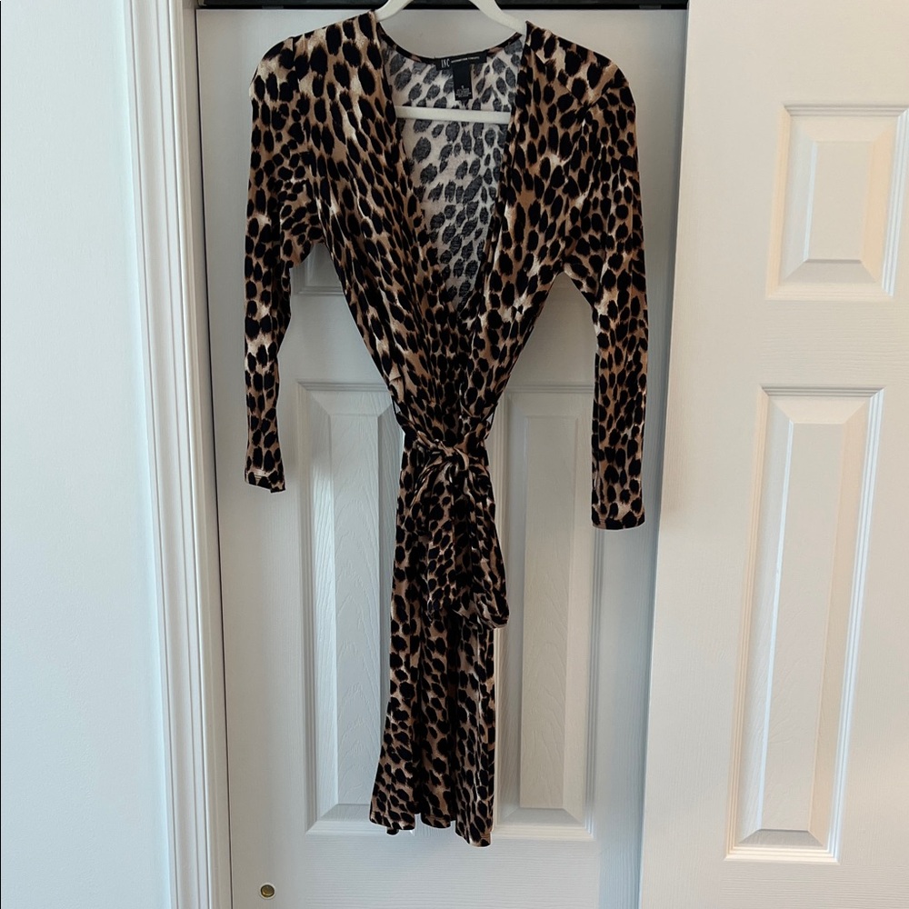 INC Leopard Print Wrap Dress